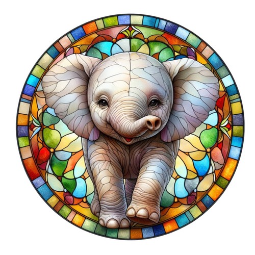 10x sticker elephant - , stained