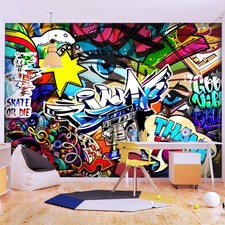 Mural Graffiti Bunt Steine VLIES FOTOTAPETE 3D KINDERZIMMER TAPETE WANDBILD XXL