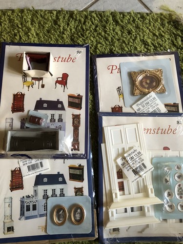 Vintage puppenhaus möbel set - puppenhaus, möbel-set