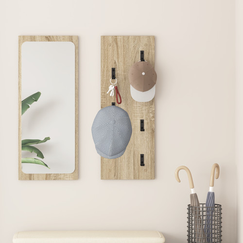 Wandgarderobe holz flur - wandgarderobe,