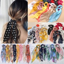 Solid Blumenmuster Schleife Haargummis Haarband Elastisch Seil Schal Zubehör   ↑