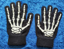 Handschuhe Fluoreszierend Skelett Knochen Fasching Halloween Herren Damen Kinder