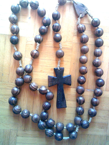Wunderschöner holz rosenkranz - holz,