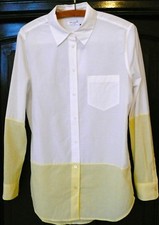 Equipment Bluse Damen langarm weiss/gelb Gr.S Baumwolle NEU mit Etikett