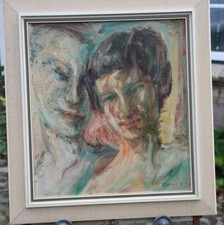 Bild Gemälde Kopf Paar