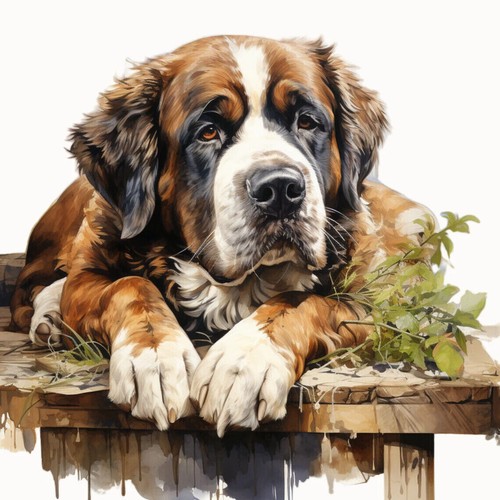 Wandbild hund bernhardiner - hund,