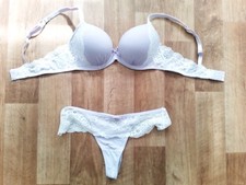 ~PUSH UP BH/STRING Set~Gr. 75 B, 36/S~flieder, weiss~Neu~