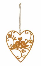 Schild Herz 10x12cm Vogel