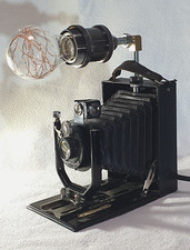 Fotoapparat, Upcycling, Balgenkamera, Lampe, retro Kamera, Kamera, Beleuchtung