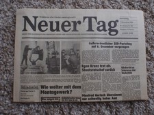 7.12.1989 neuer Tag Original DDR Tageszeitung Schwedt Krenz tritt zurück