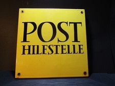 POST Hilfstelle / Altes Emailleschild 30,1 x 30,1 cm