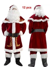 Weihnachtsmann Overall Deluxe 12tlg. Weihnachtsmann Kostüm Herren Erwachsene Premium