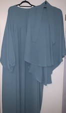 ZWEITEILG KHIMAR SET ABAYA + KOPFTUCH HIJAB JAZZ EINHEITSGRÖßE (RASCHA) NEU