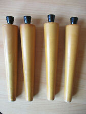 4 Schrankbeine Möbelbeine Tischfuß Tisch Nähkasten Hocker Holz braun schraubbar