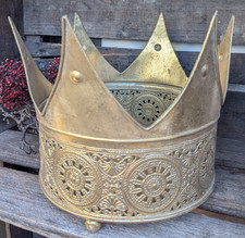 ❤️ Goldene Krone Metall Deko Schale   Landhaus Shabby Garten Weihnachten ❤️