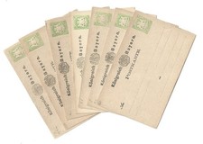 Ganzsache P 3 II, 7 Stück ungebraucht in unterschiedlichen Typen (Handsatz)