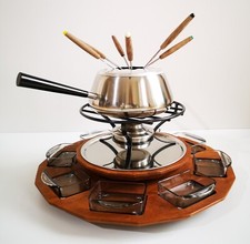 FONDUESET KOMPLETT TEAKrad