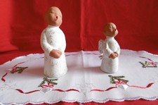 Set 2 Mädchen mit Dutt original Singer Engel Jullar ca. 11 + 14 cm