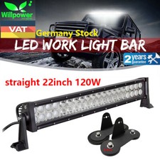 22 Zoll LED Light Bar Arbeitsscheinwerfer + Magnetfuß Halterung 12V Auto Offroad