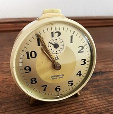 Dugena Leise Duo -  Wecker Tischuhr – goldfarbend – Mechanisch - LÄUFT