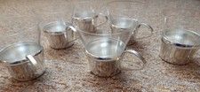 original DDR Teegläser *6 Stück Teegläser mit Metalleinsatz (silberfarbend)