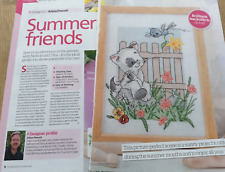 Nelson & Tips - Katze mit Vögelchen - Stickvorlage aus englischer Zeitschrift