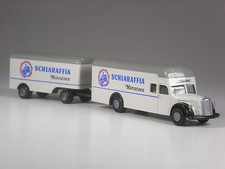 (YG-26) Brekina Mercedes Koffer Hängerzug Schlaraffia Matratzen in OVP