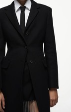 Damen Taillierter Woll Mantel Manteco Limited Edition Schwarz Größe L