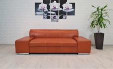 Cognacfarbe Echtleder Sofa