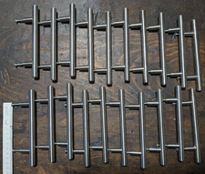 20 Möbelgriffe MASSIVER EDELSTAHL gebürstet Stangengriffe Küchengriffe Ø 12mm