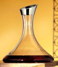 0,5 Lt. Dekanter mundgeblasen +Platinum veredelt - Weinkaraffe, schwere Qualität