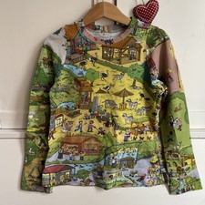 Dawanda Etsy Langarm Shirt Gr. 122 128 Longsleeve Hand Selfmade Wimmelbuch Bunt