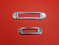 Antik Etikettenhalter 50-80mm Vernickelt /Chrom Vintage Etikettenschild  DDR NOS