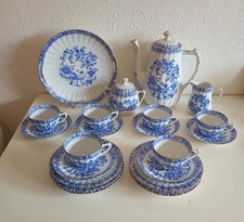 Antik Art Déco Kaffeeservice 22tlg. Echt Tuppack Tiefenfurt China Blau TOP