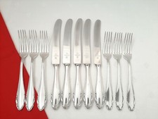 WMF 2200 6 Pers. Tafelbesteck Messer Gabel 11tlg NIROSTA 90er Silber wie neu 