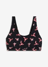 Bustier Bikini Gr. 52 Schwarz Bedruckt Damen Bademode Schwimm-Bade-BH Neu*