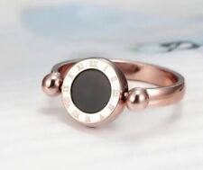 Damen Rosegold Edelstahl Ring Gr. 54 Römische Zahlen