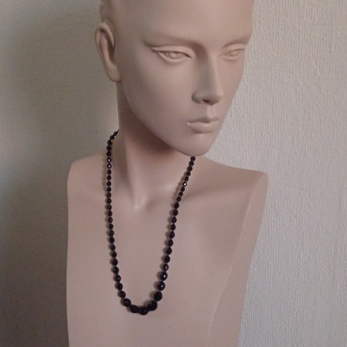 Perlenkette halskette schwarz - perlenkette,
