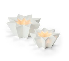 Philippi Design GLORY Teelichthalter Stern Porzellan matt weiß 2 Größen