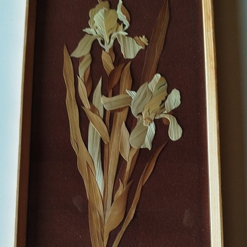 Ddr wandschmuck strohbild iris - ddr,