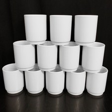 12 Stück Kaffeebecher ohne Henkel Porzellan Trinkbecher stapelbar Weiß B-Ware