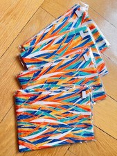 6 meter Vintage Kimono Seide Stoff 37 cm upcycle blau grün gold orange