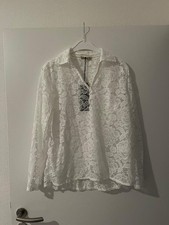 Spitzenbluse Weiß bis Gr. 44