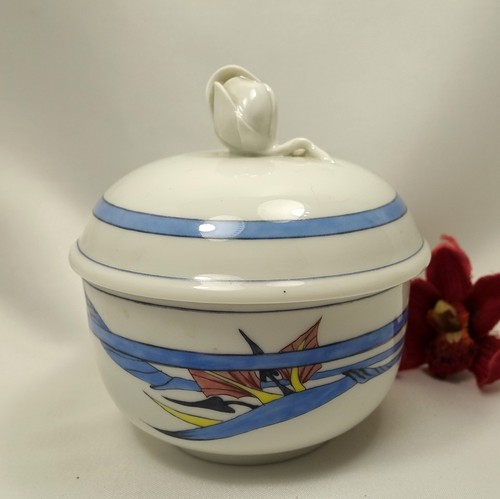 Meissen zuckerdose strelitzie - zuckerdose,