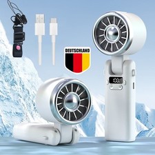 Mini Handventilator 100 Stufen Leise Turbo Fan Lüfter Akku USB Ventilator Reise
