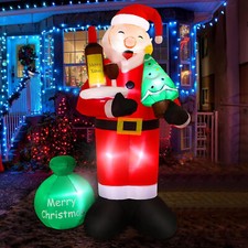 Weihnachtsmann hält rotwein - weihnachtsmann,