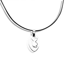 Leder Halskette 40 - 75cm mit Edelstahl Hase Anhänger 2,7cm in Silber (1127l)