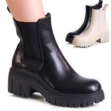 Damenschuhe Plateau Stiefeletten Chelsea Boots Ankle Boots Booties Stiefel