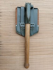 Frühe Bundeswehr Original BW Klappspaten 1969 + Leder Spatentasche Spaten / Dorn