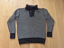 Wollpulli Herren Nils Sundström Größe M blau/weiß 60 % Baumwolle